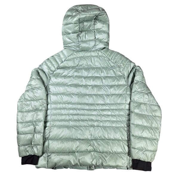 BCBG MAXAZRIA Puffer Jacket Womens Large Hooded Green Light Weight Down Filled - Picture 7 of 12